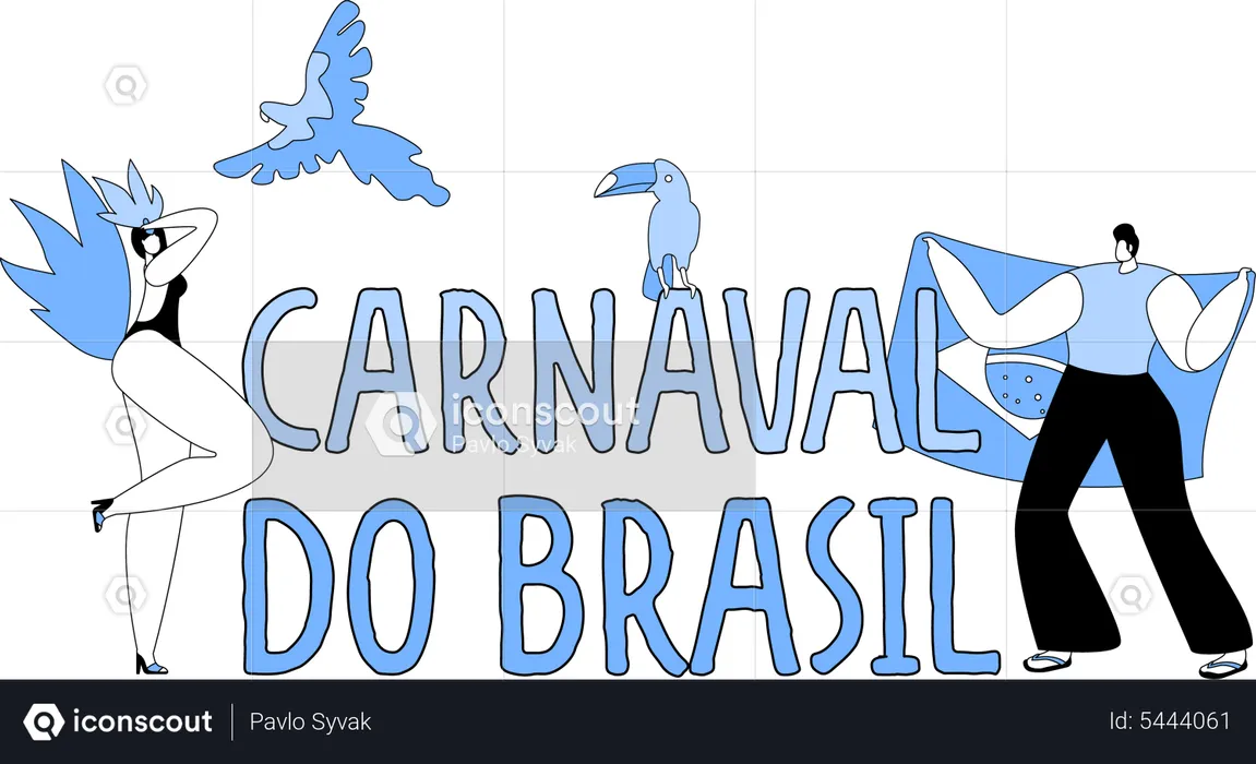 People dancing in brazil festival  Illustration