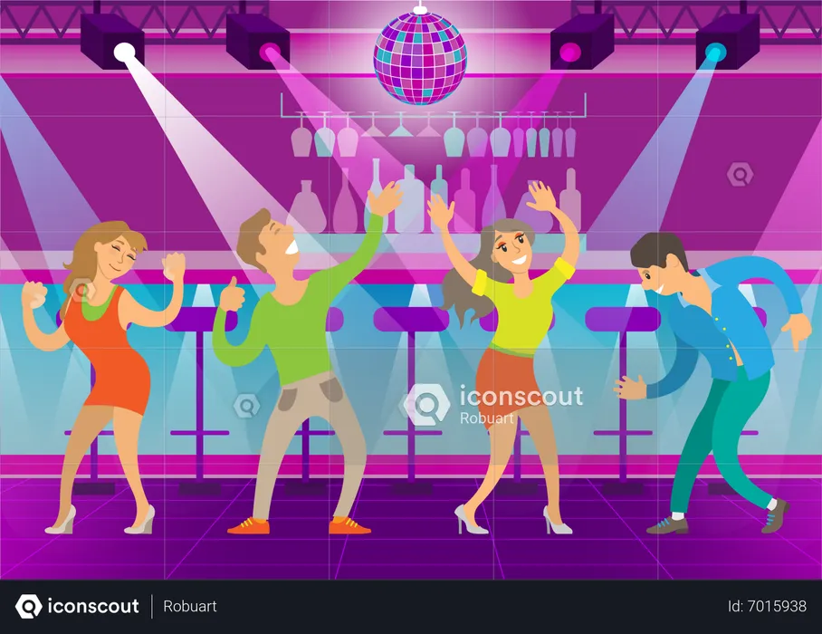 People dancing in Club Party  Illustration