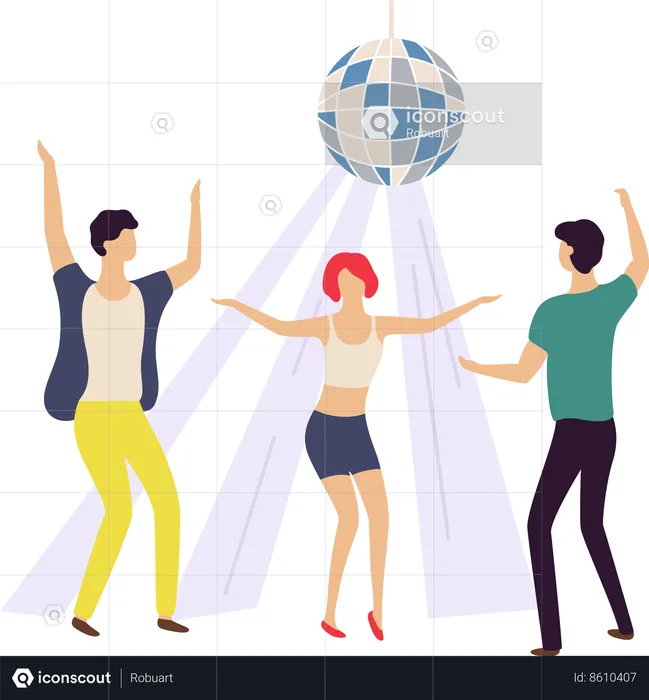People dancing in nightclub  Illustration