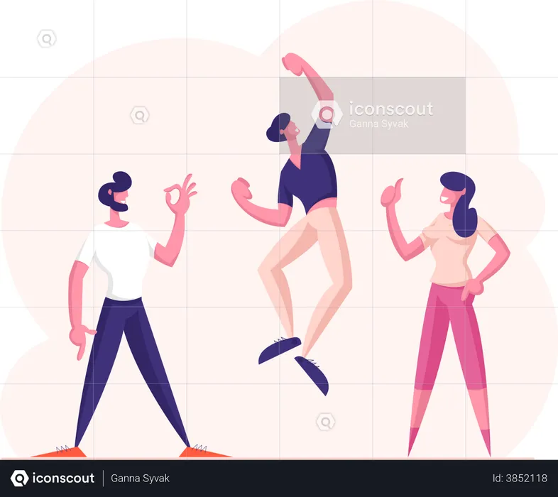 People Dancing in party  Illustration