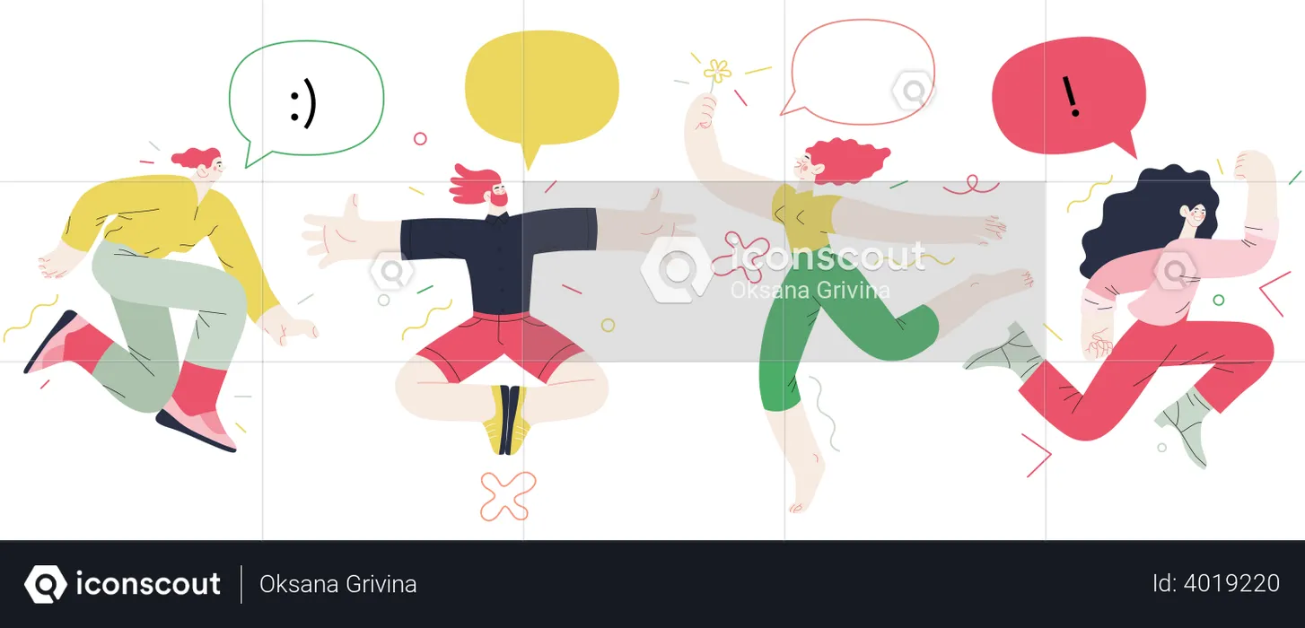 People dancing in their  Illustration