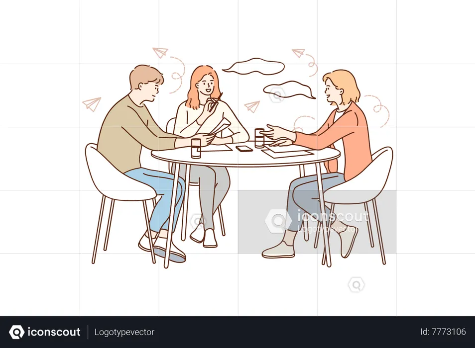 People discuss together  Illustration