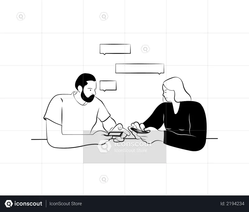 People discussing about online payment  Illustration