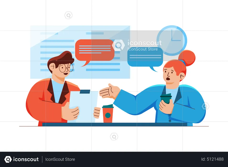 People Discussion together  Illustration