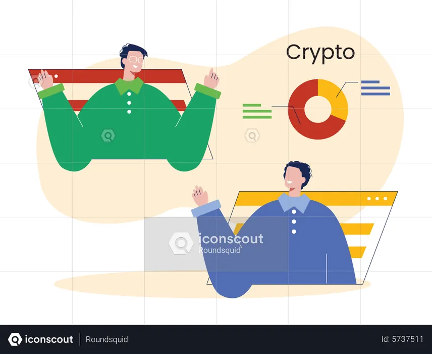 People doing analysis on crypto  Illustration