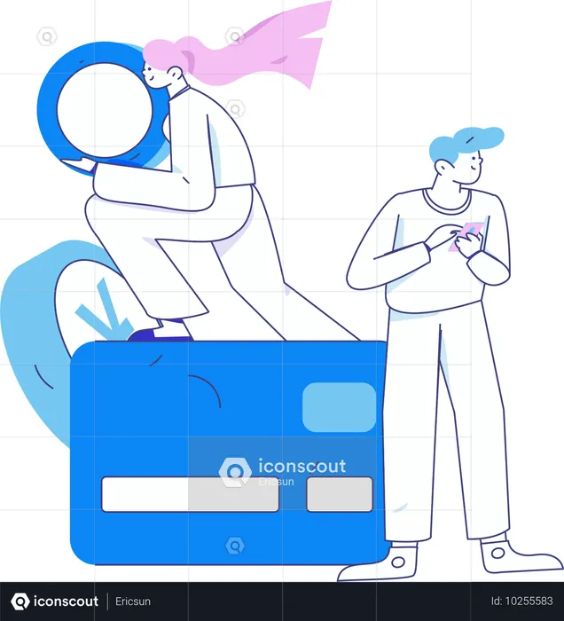 People doing bill payment  Illustration