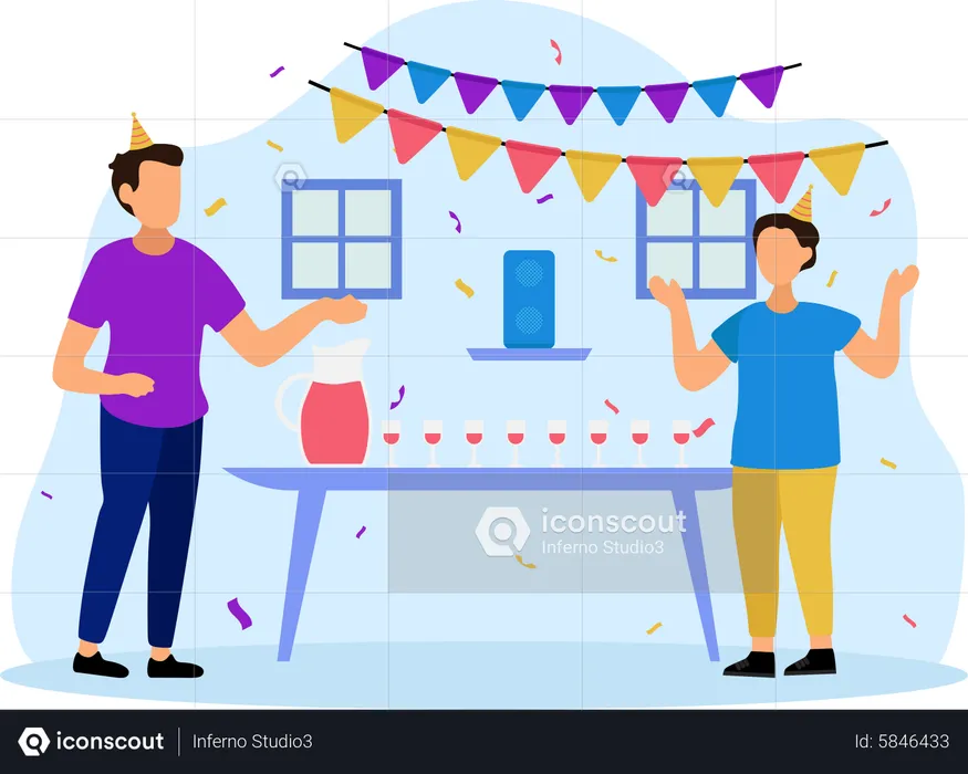 People doing Birthday Party  Illustration