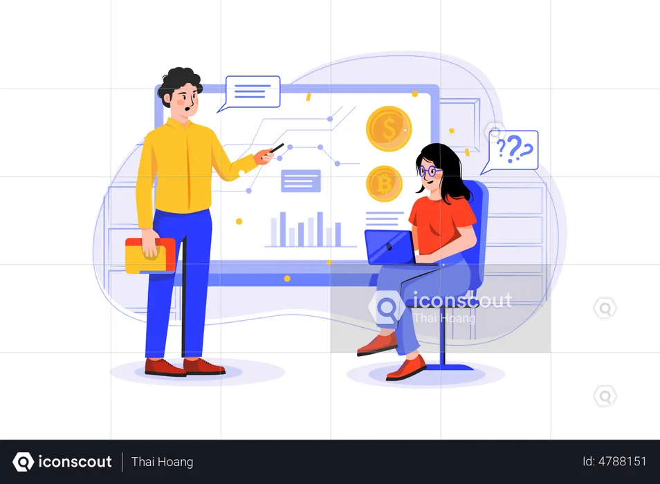 People doing Crypto Trading Course  Illustration