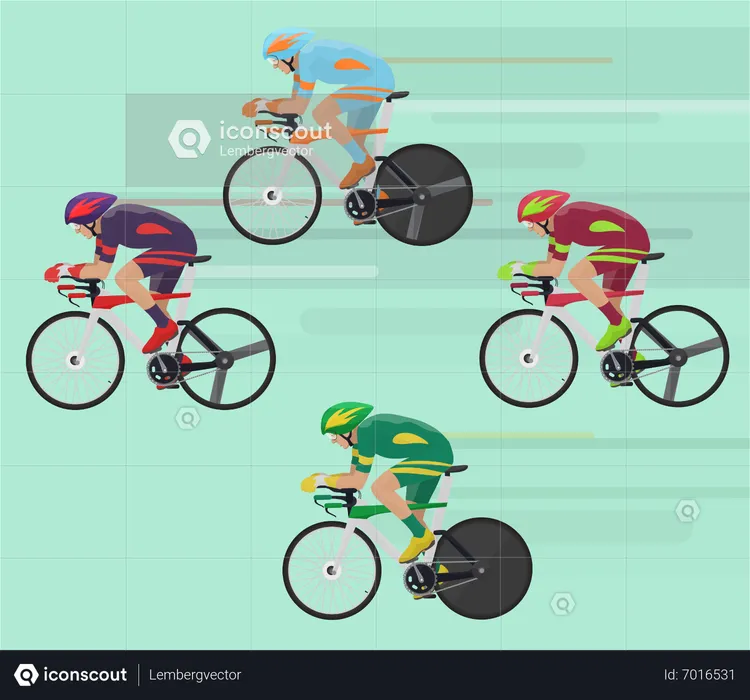 People doing cycle race  Illustration