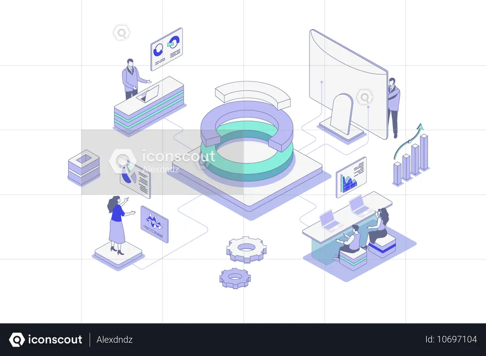 People doing data analysis  Illustration