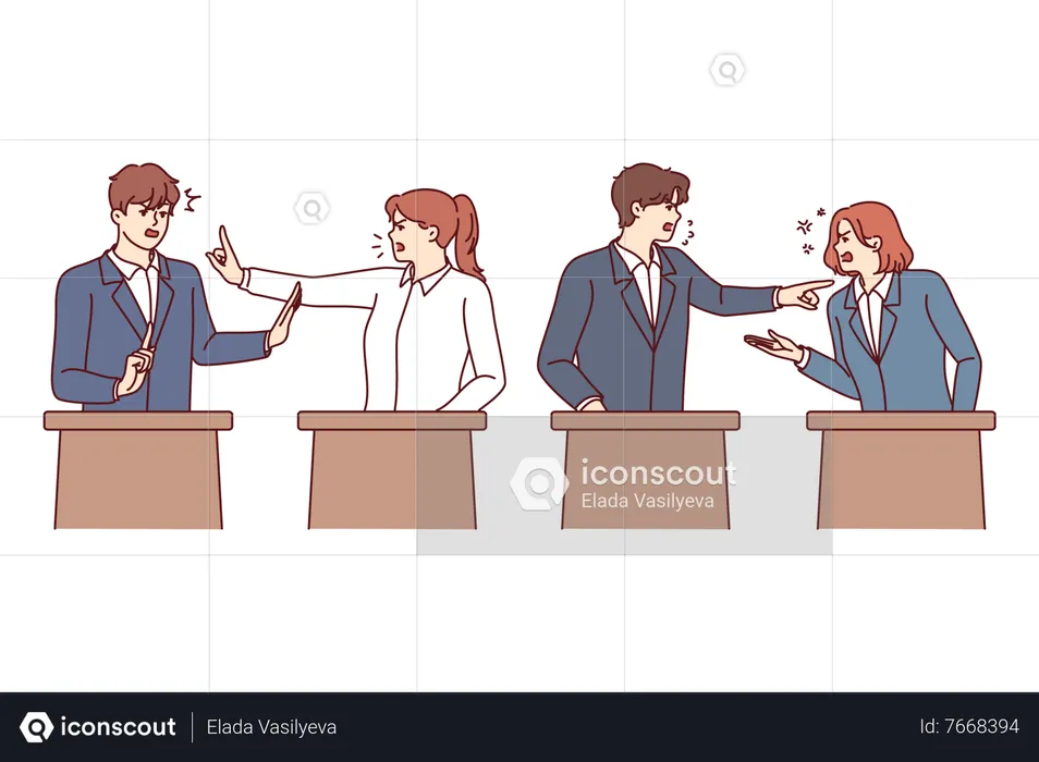 People doing debate  Illustration