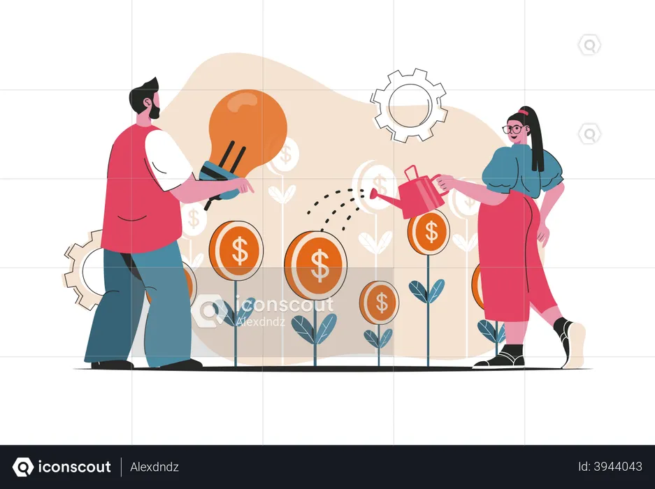 People doing investment  Illustration