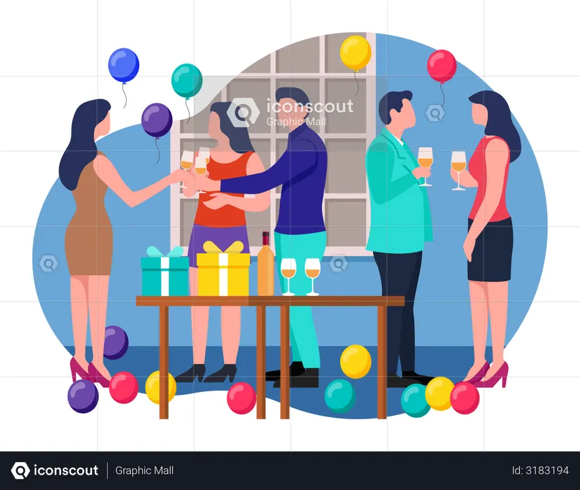 People doing party  Illustration