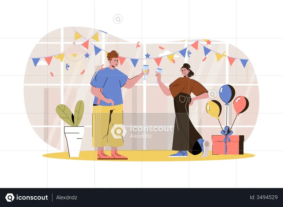 People doing party  Illustration