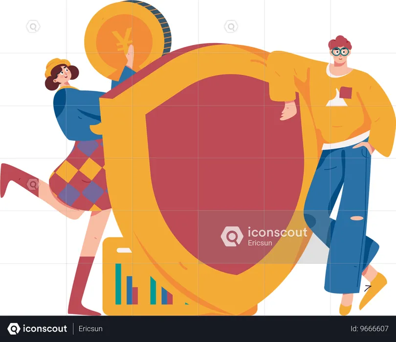 People doing secure investment  Illustration