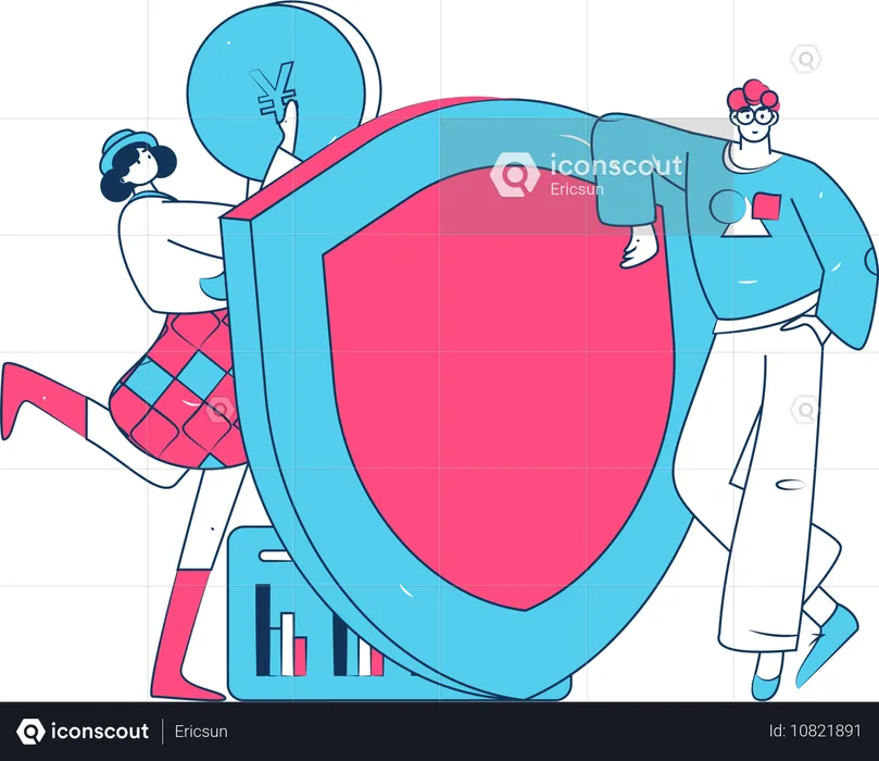 People doing secure payment  Illustration