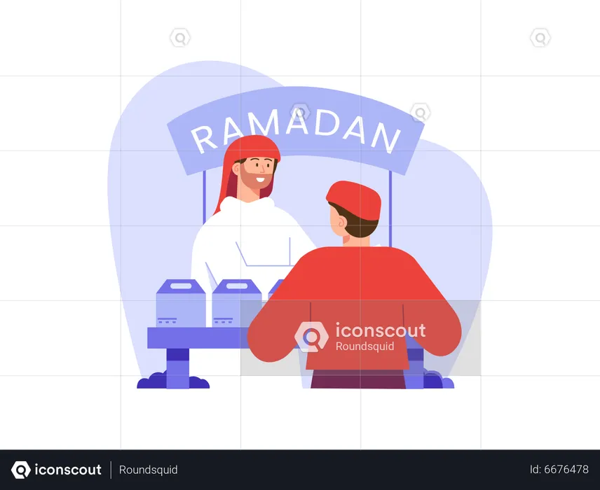 People doing shopping for Ramadan  Illustration