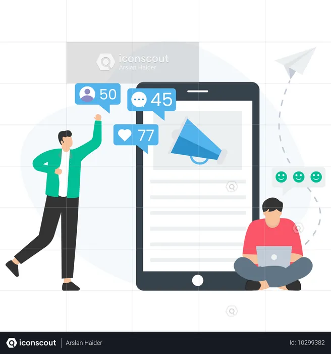 People Doing Social Engagement  Illustration