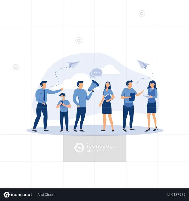 People doing social networking  Illustration