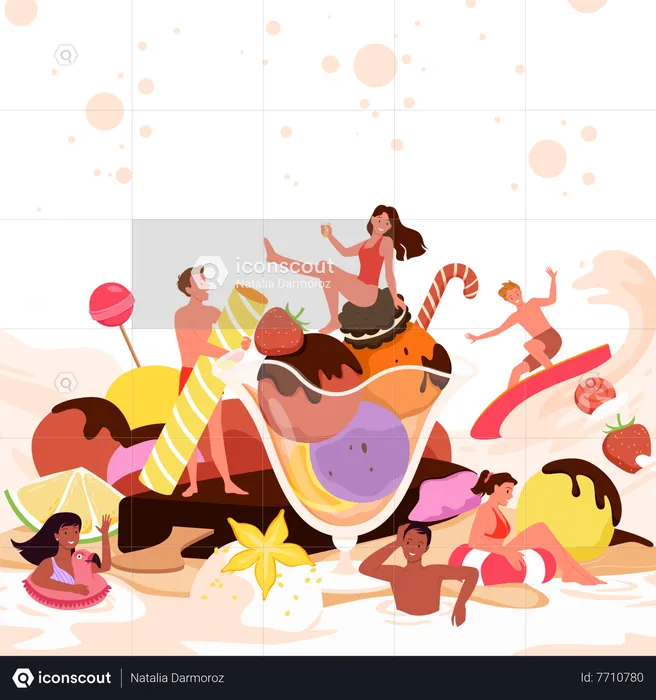 People doing summer party  Illustration