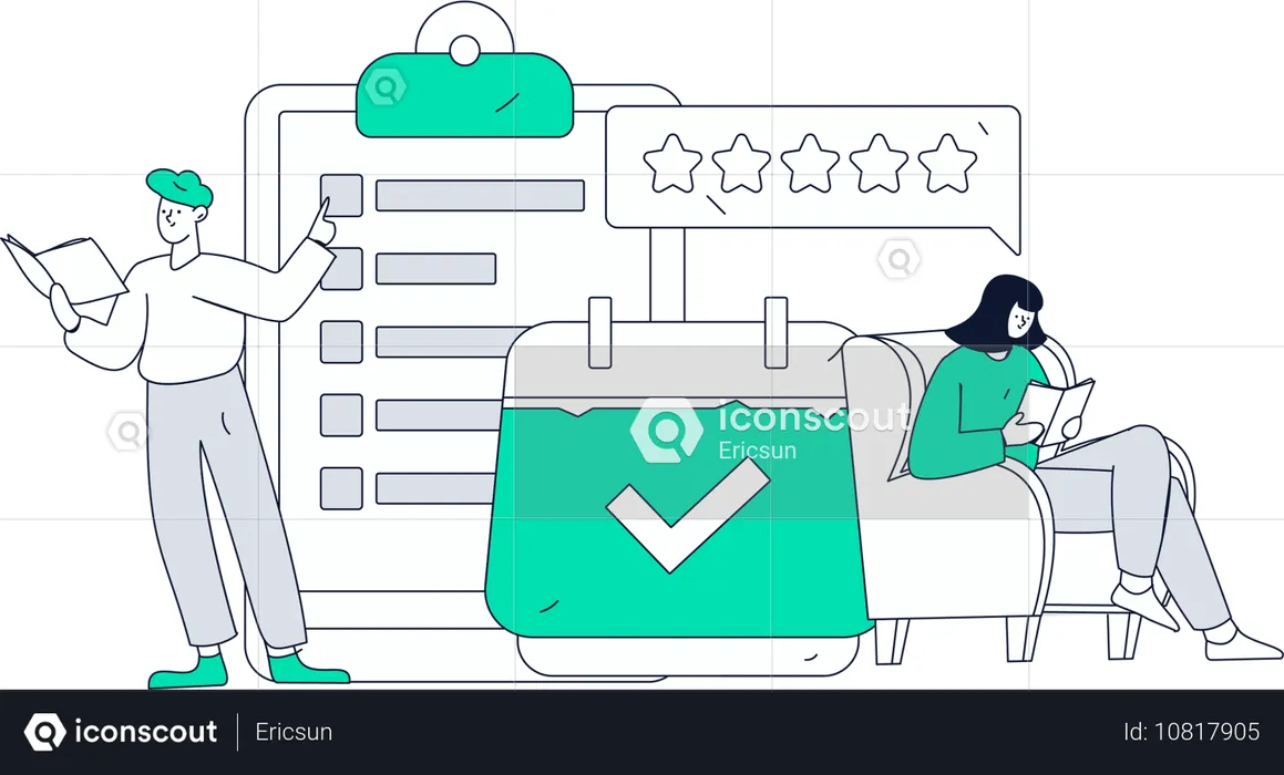 People doing survey Analytics  Illustration