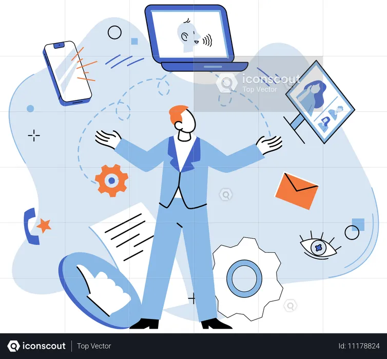 People doing virtual meeting  Illustration