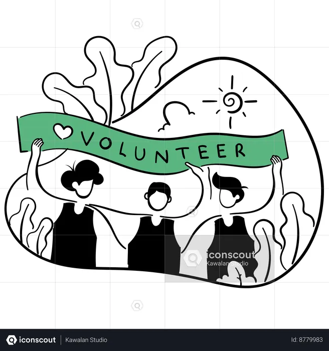 People doing volunteering work  Illustration