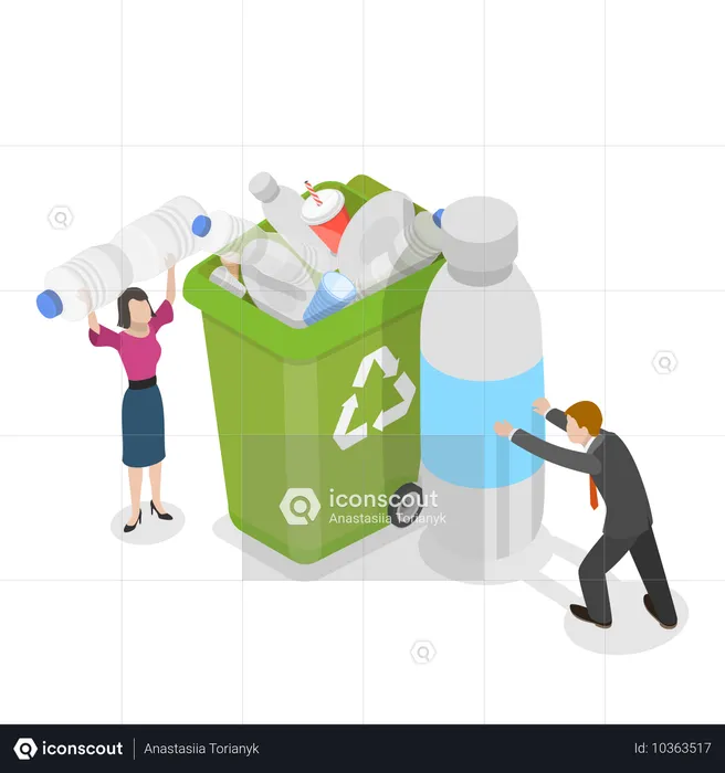 People doing waste recycling  Illustration