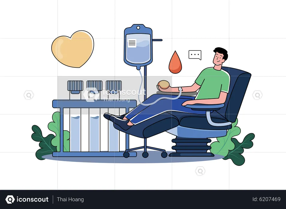 People donate blood to charity  Illustration