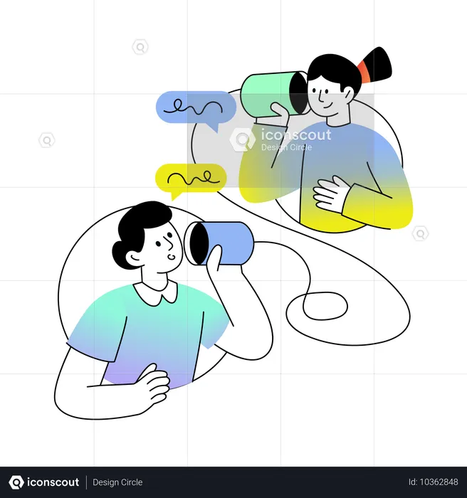 People enjoying Cup Phone  Illustration