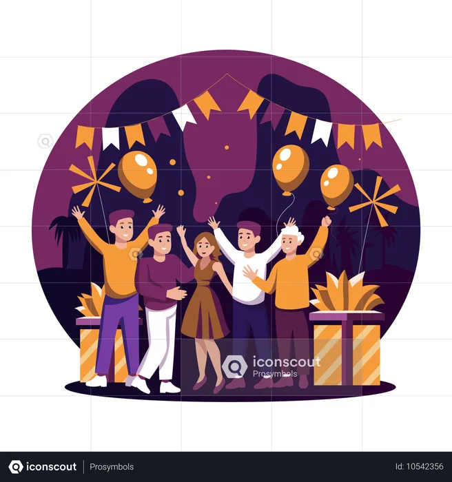 People enjoying Festive Celebration  Illustration