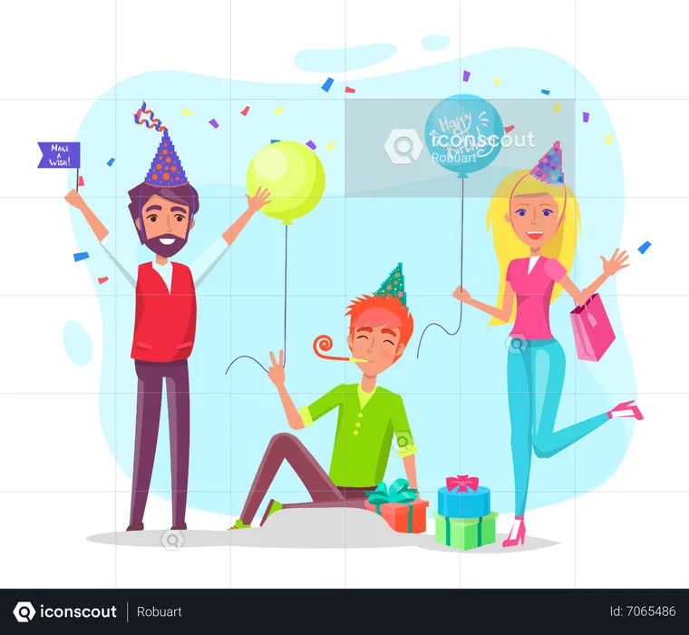 People enjoying party  Illustration