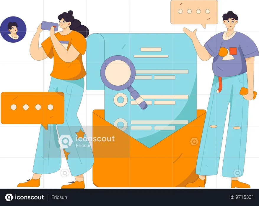 People filling online hiring form  Illustration