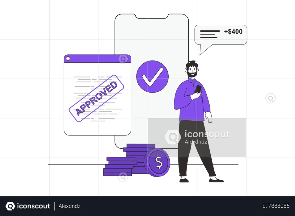 People get instant personal bank loan  Illustration