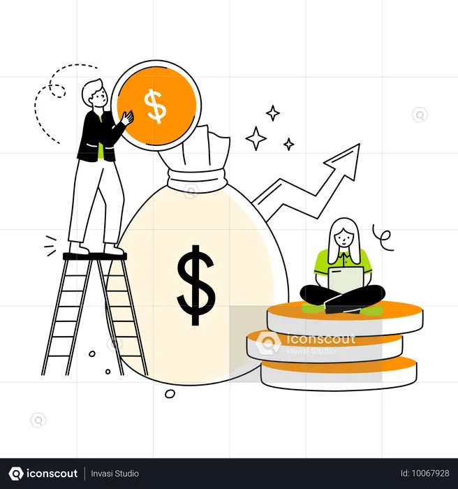 People getting Finance growth  Illustration