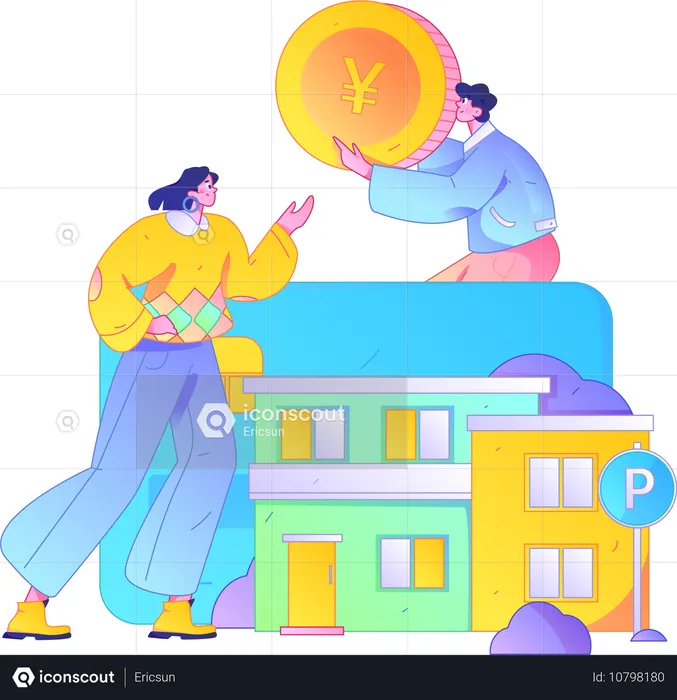 People getting house loan  Illustration