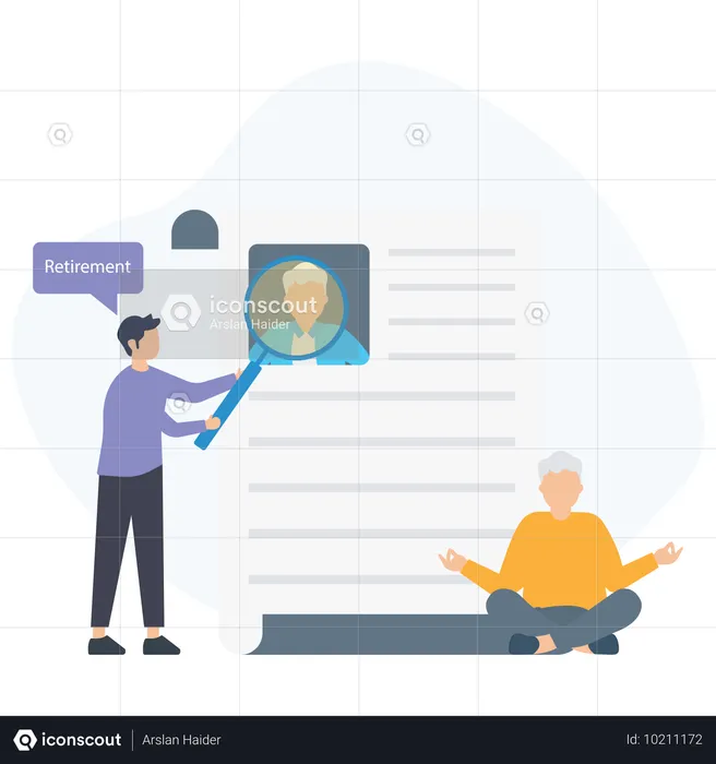 People Getting Retirement Fund  Illustration