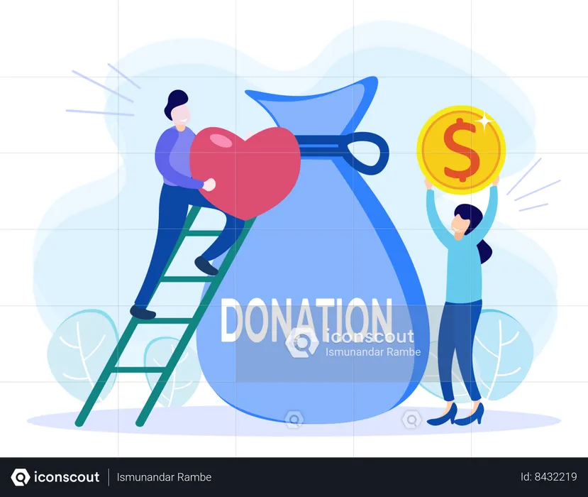 People giving Donation  Illustration