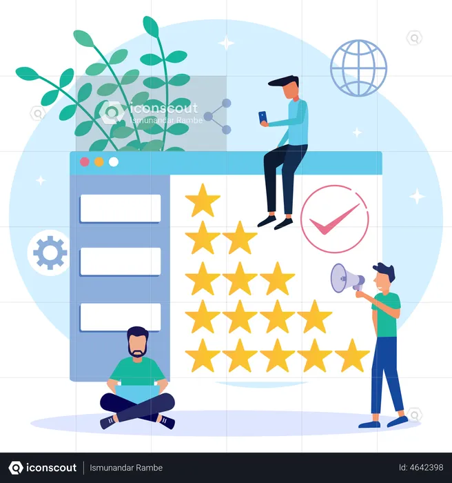 People giving online rating  Illustration