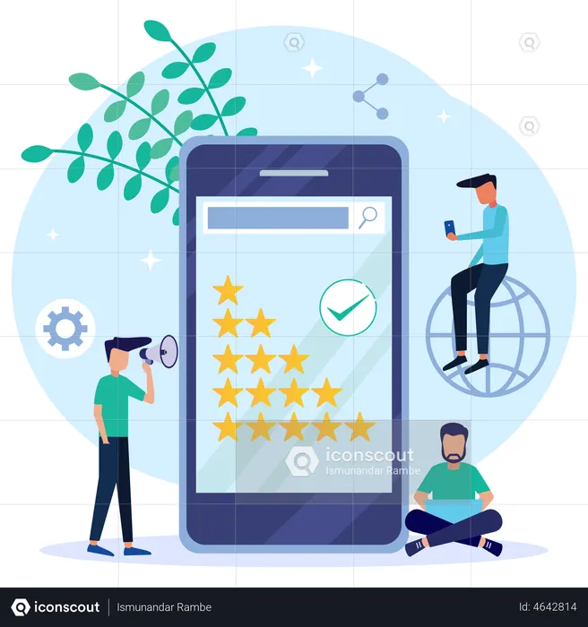 People giving online rating  Illustration