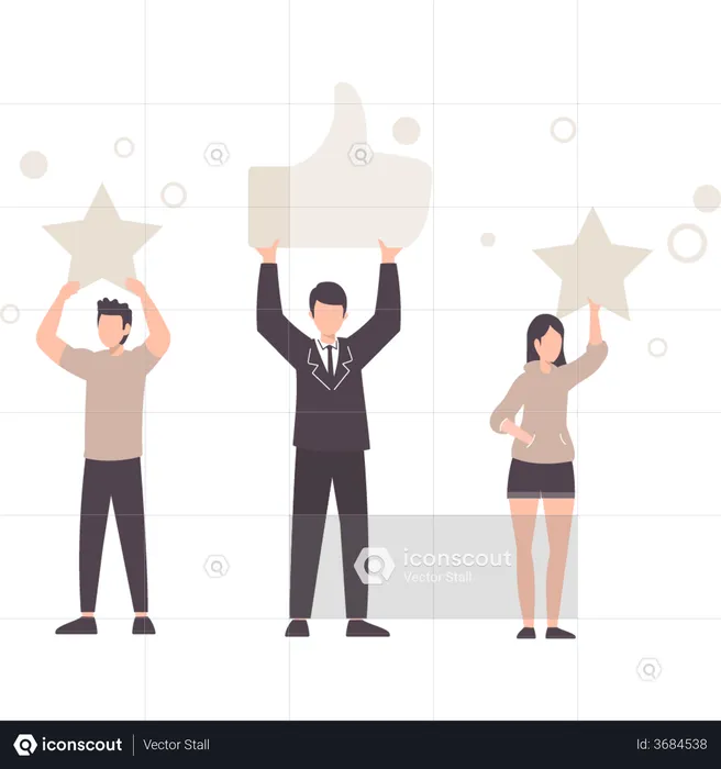 People giving review  Illustration