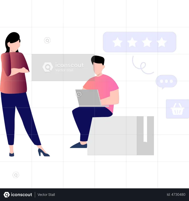 People giving review  Illustration