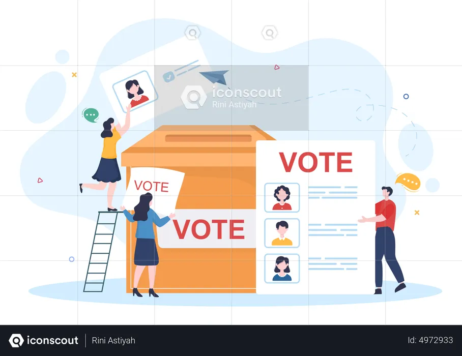 People giving vote  Illustration