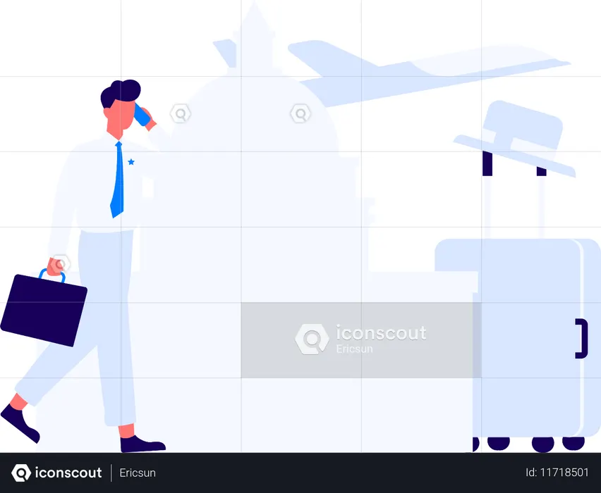 People going on overseas journey  Illustration