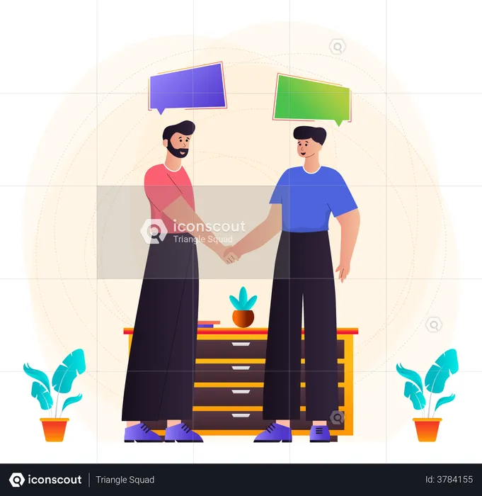 People Greeting Each Other  Illustration