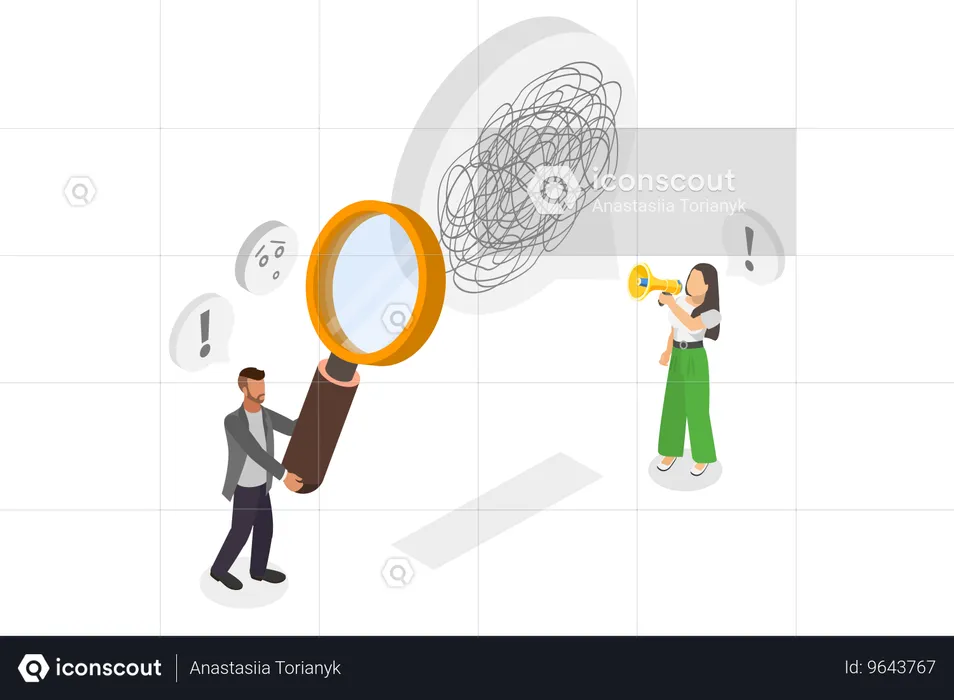 People having Bad Communication, Misunderstanding and Confusion  Illustration