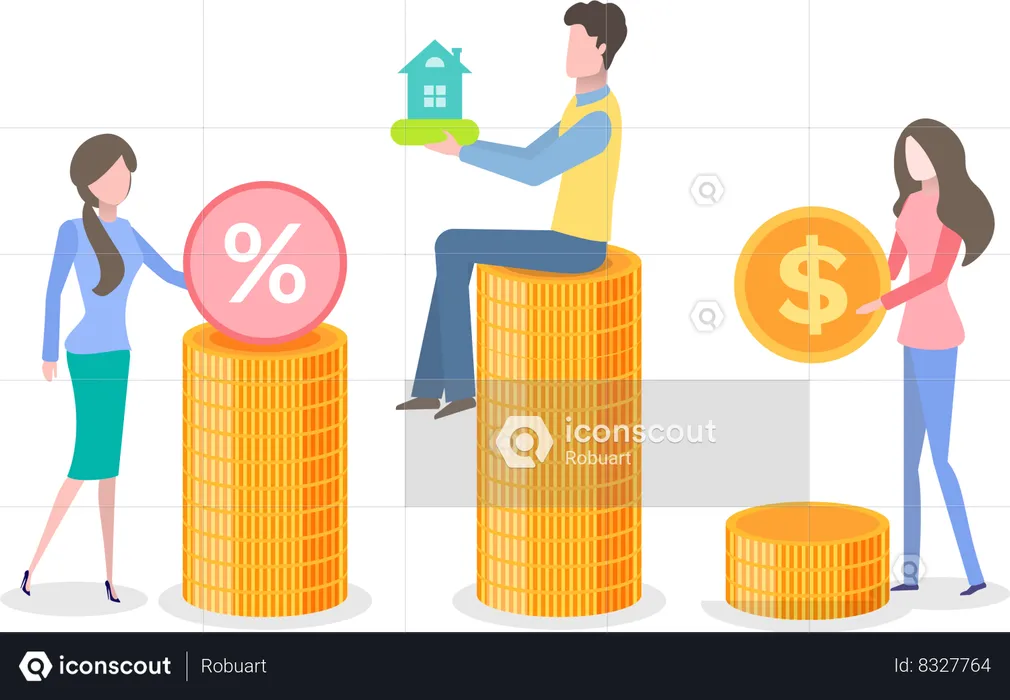 People Holding Metal Money Coins  Illustration