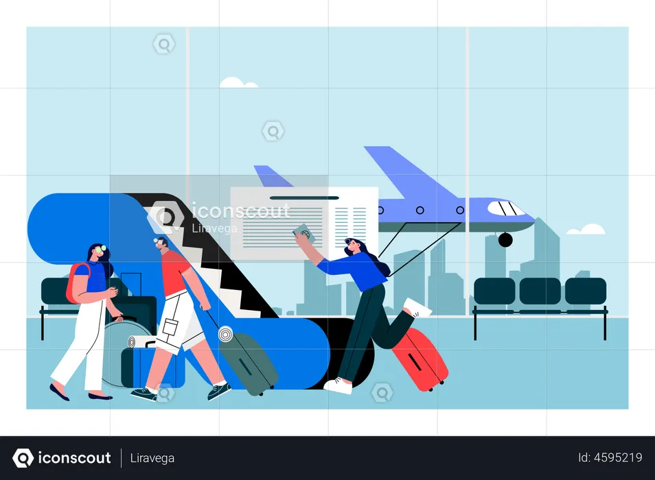 People in airport  Illustration