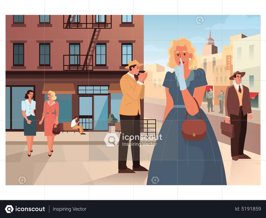 People in city  Illustration