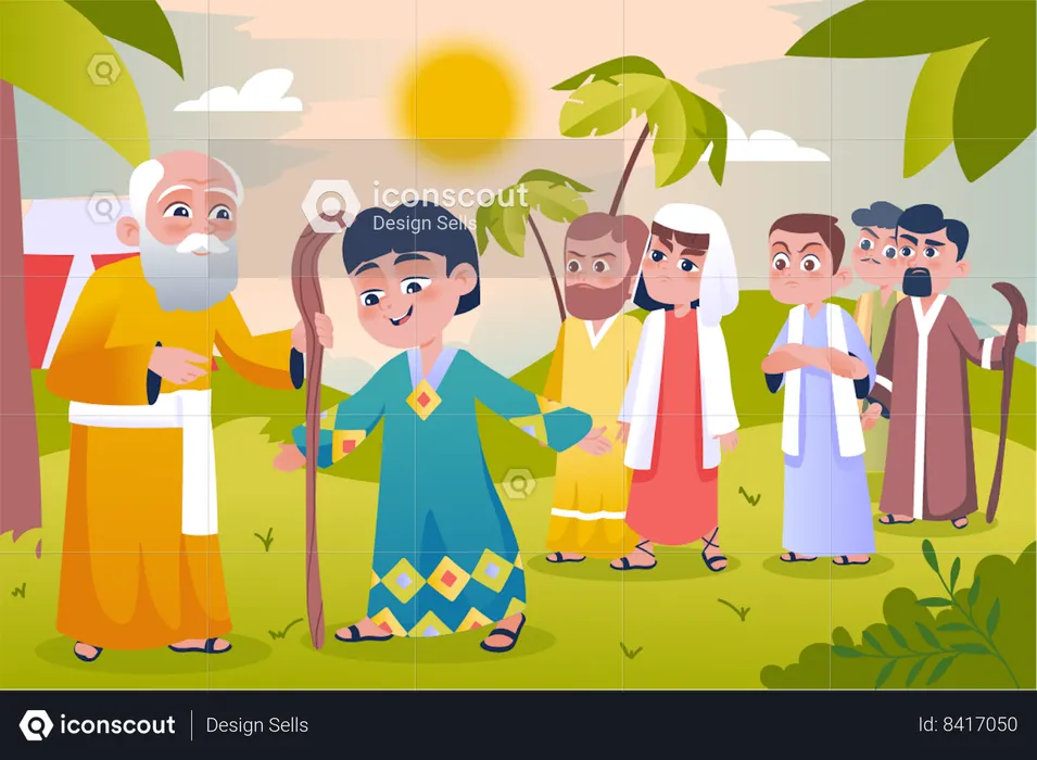People in Colorful clothes  Illustration